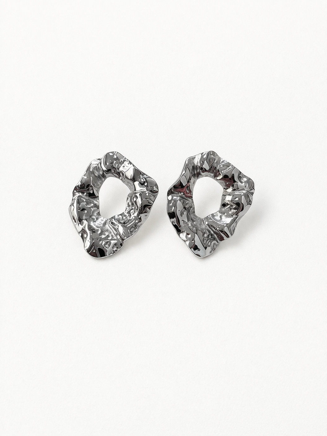 Abstract Silver Statement Studs