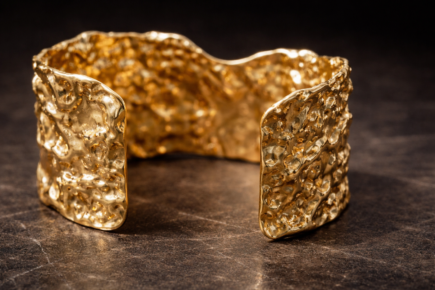 Molten Texture Gold-Tone Statement Cuff