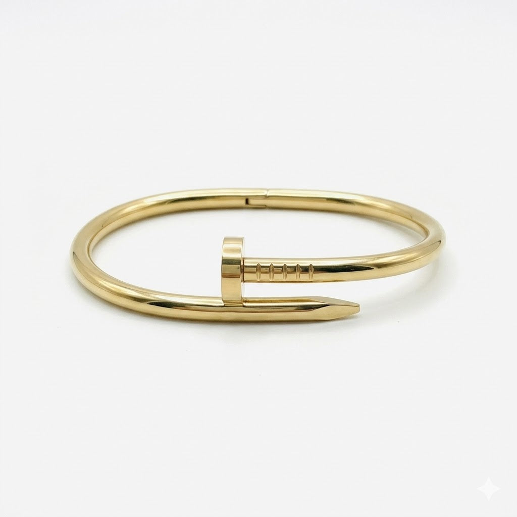 Iconic Nail Gold-Tone Statement Bangle