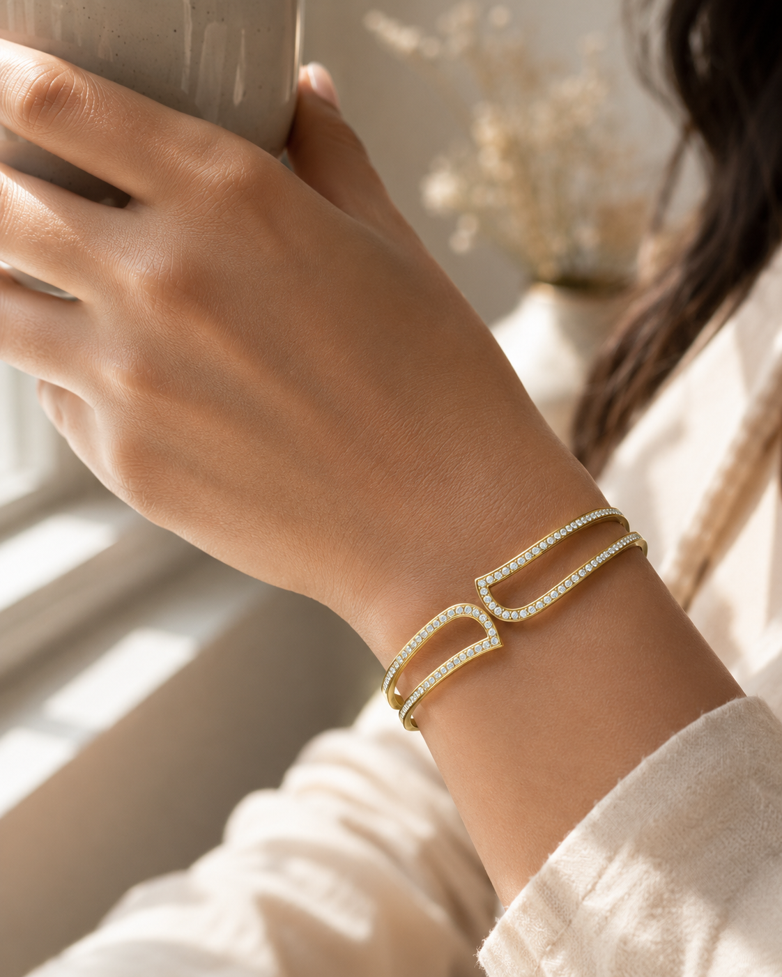 Celeste Crystal Open Cuff Bracelet