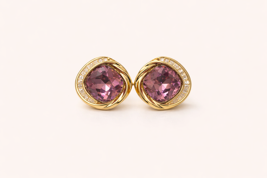 Blush Emerald Stud Earrings