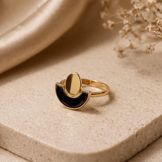 Golden Eclipse Statement Ring