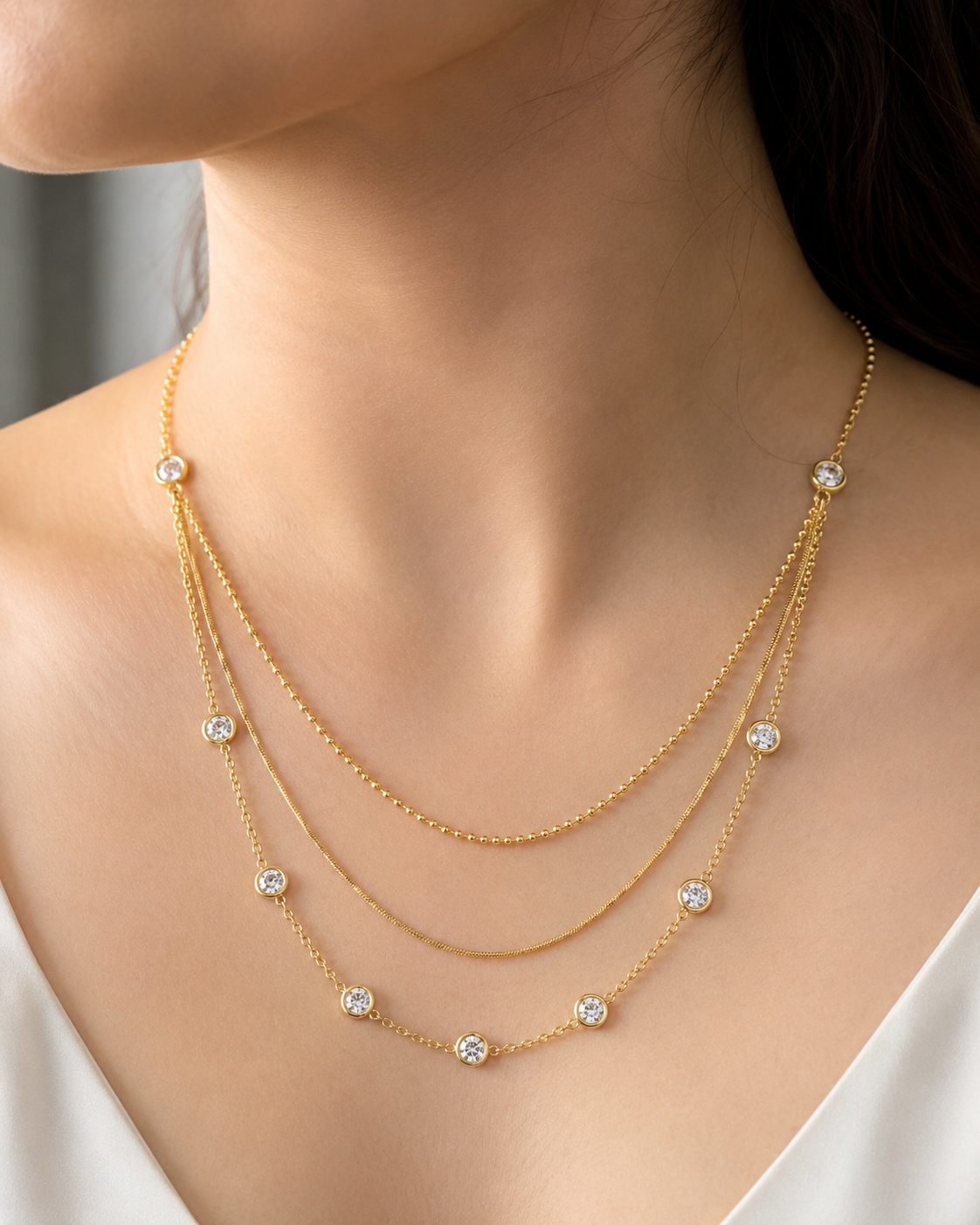 Celestial Layered Crystal Necklace