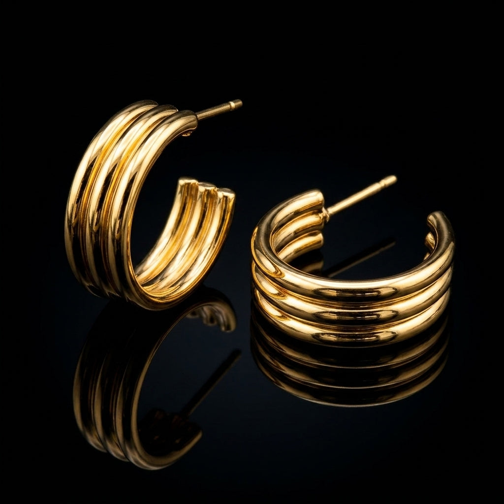 Golden Curve Hoops