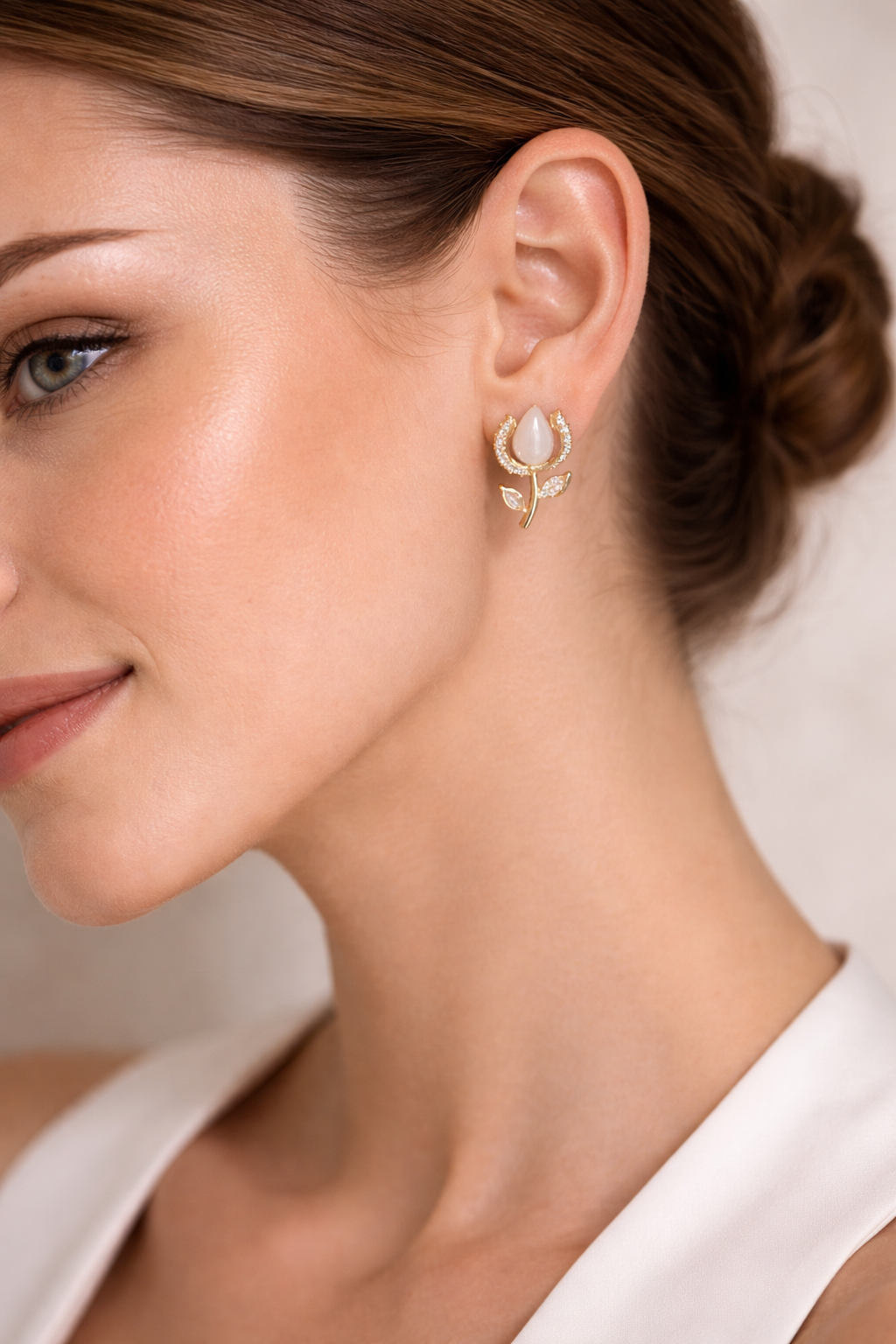 Bloom Crystal Petal Stud Earrings