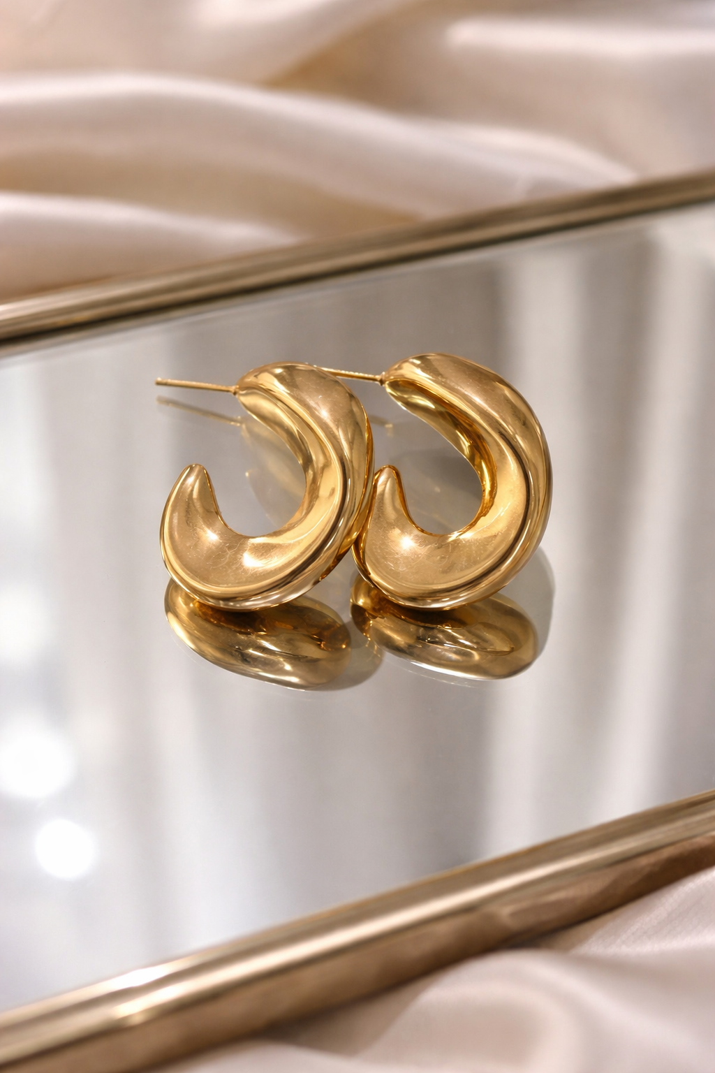 Sculpted Gold Statement Hoops