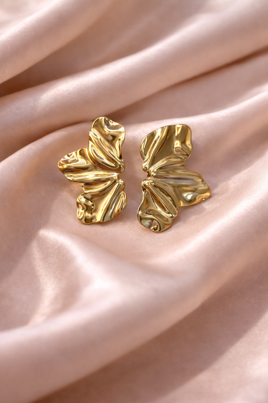 Abstract Gold Sculpted Studs