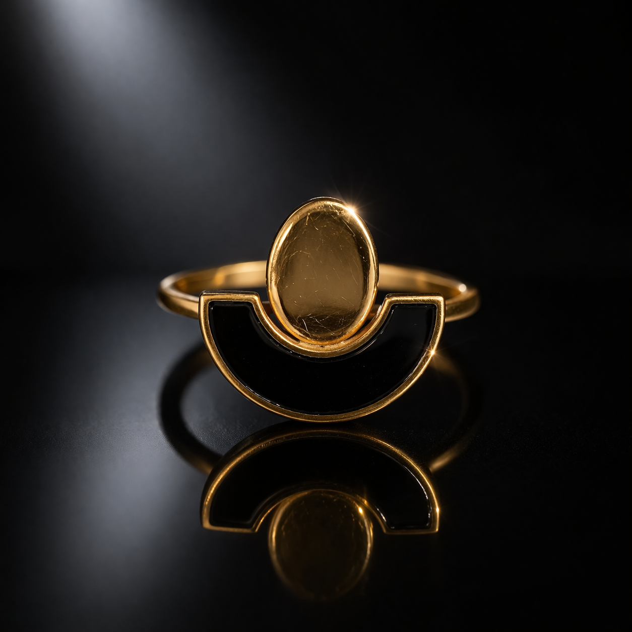 Golden Eclipse Statement Ring