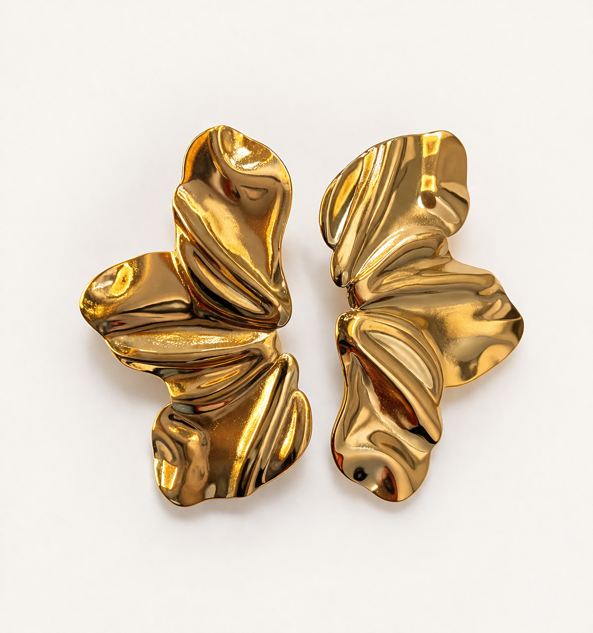 Abstract Gold Sculpted Studs