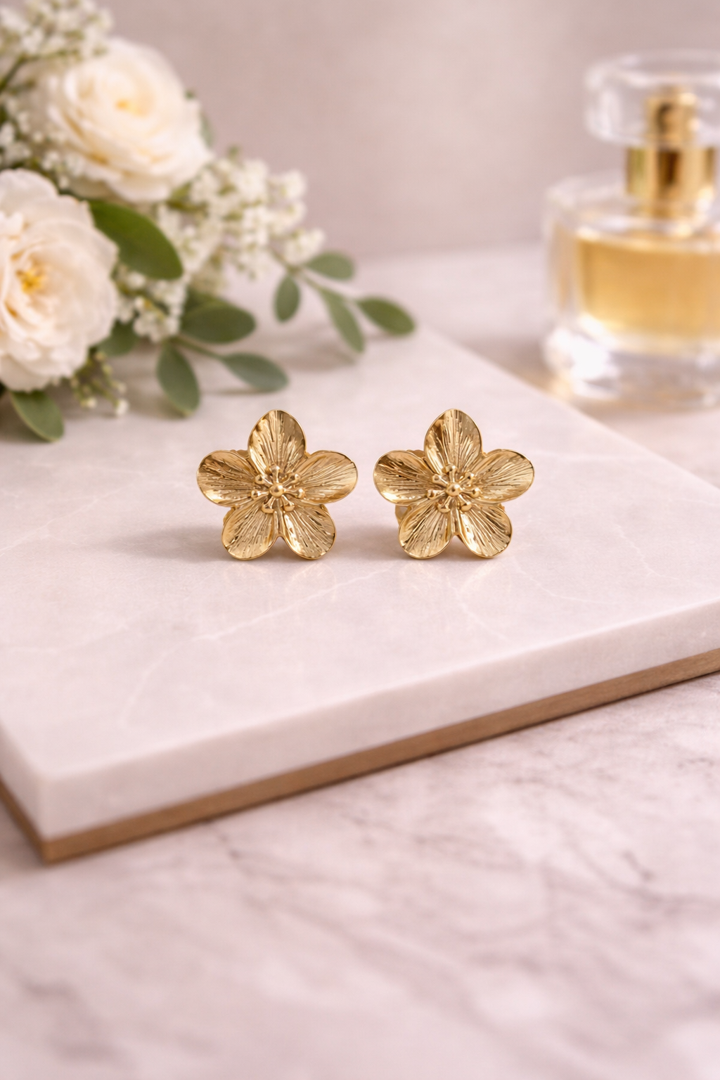 Aurora Gold Blossom Stud Earrings