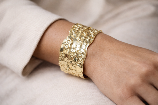 Molten Texture Gold-Tone Statement Cuff