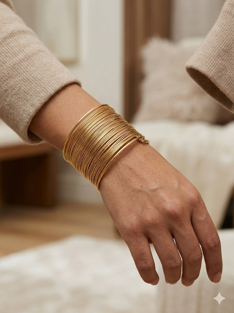 Layered Gold Cuff Bracelet