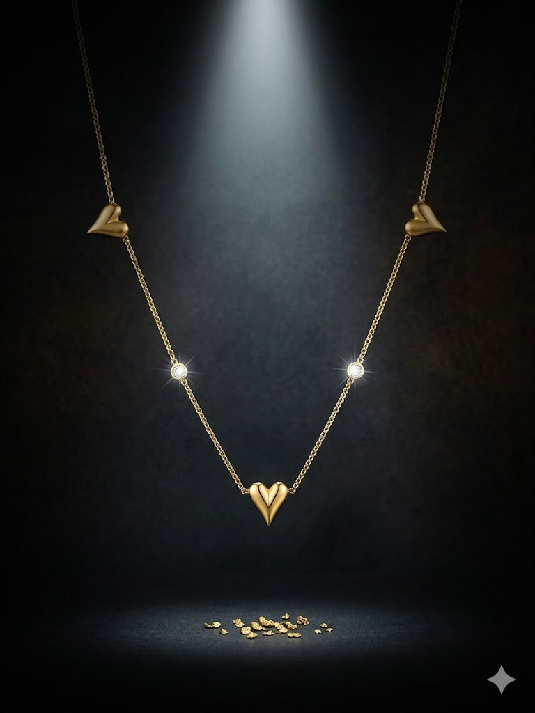 Golden Heart Whisper Necklace