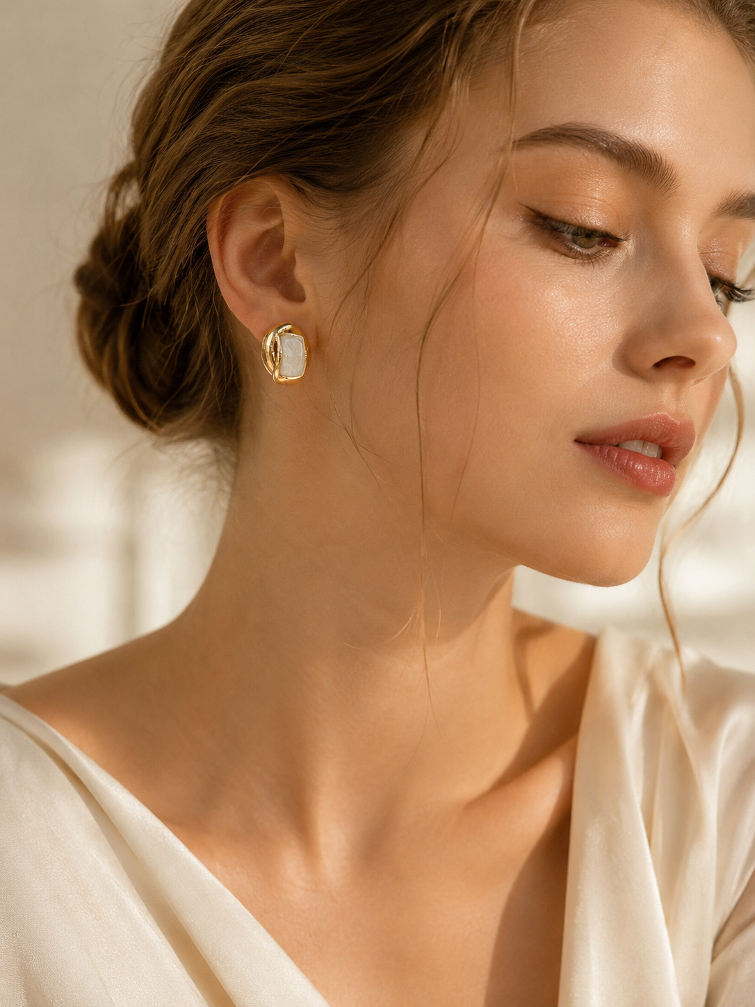 Ivory Embrace Statement Earrings