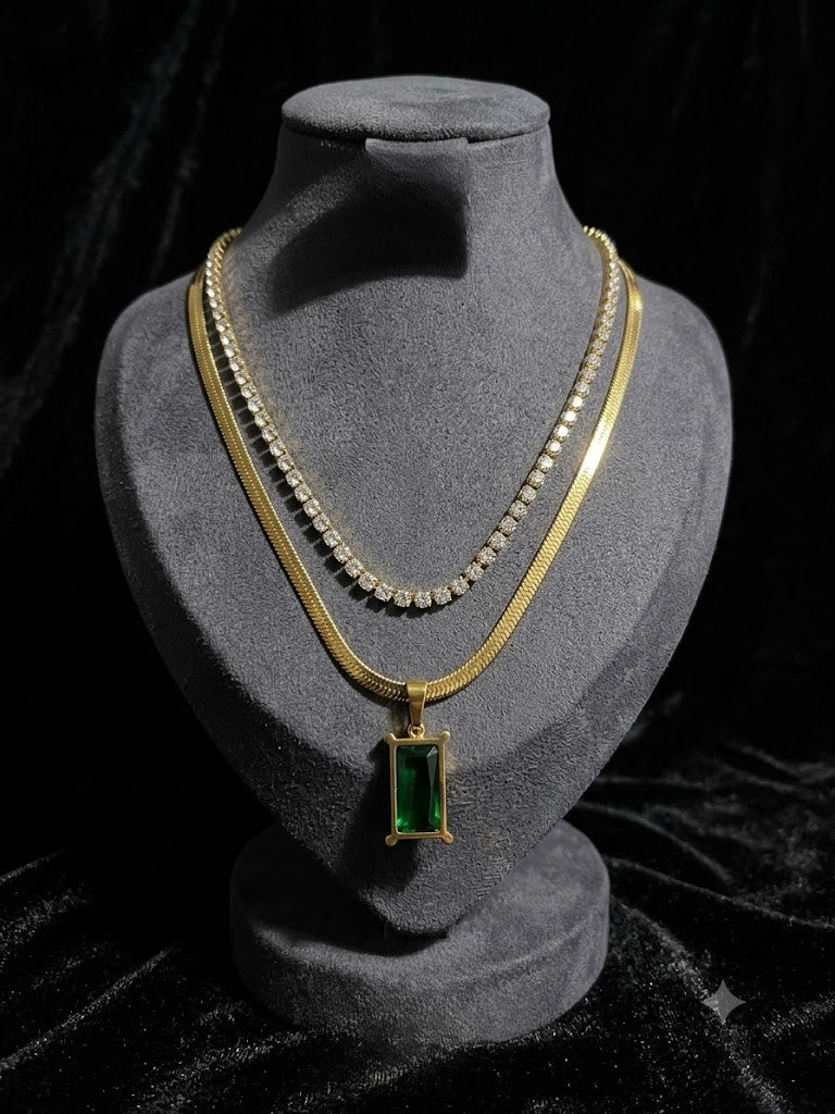 Emerald Luxe Layered Necklace