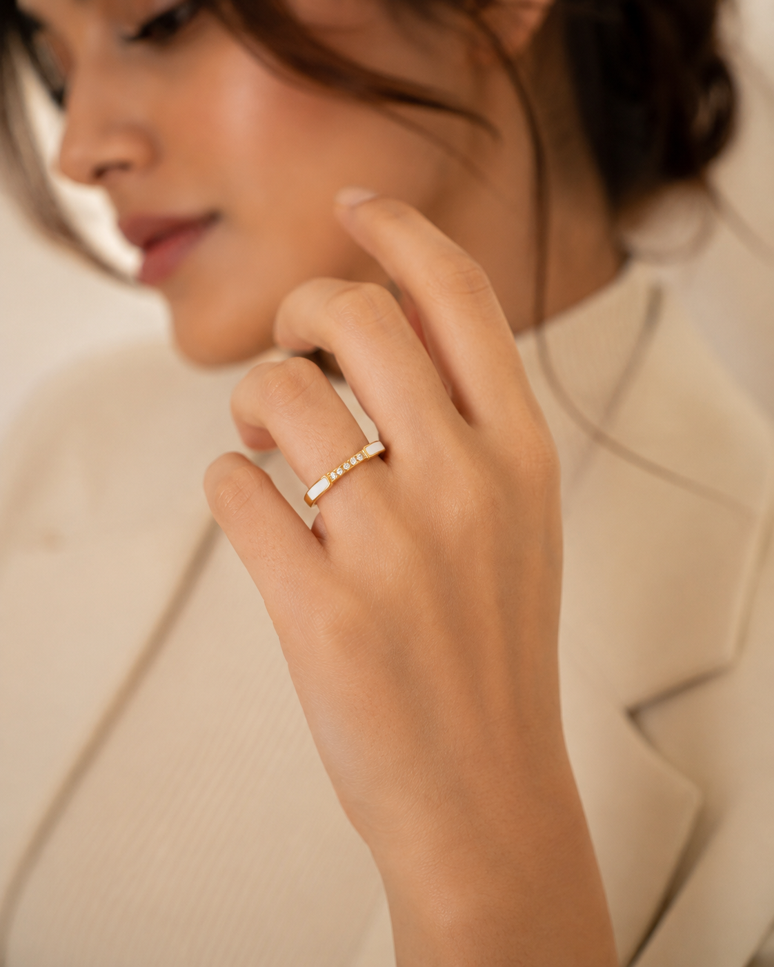 Ivory Grace Crystal Ring