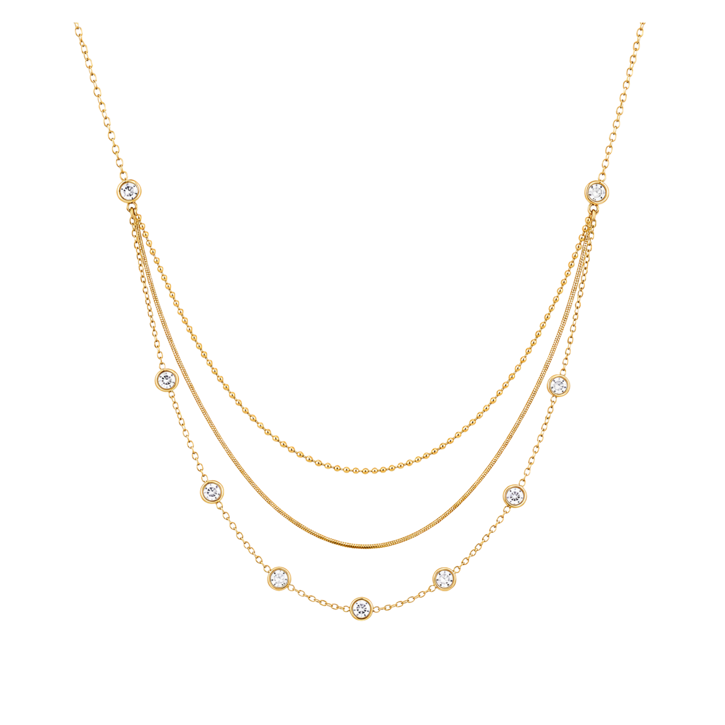 Celestial Layered Crystal Necklace