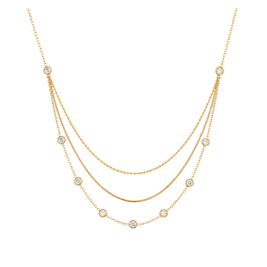 Celestial Layered Crystal Necklace