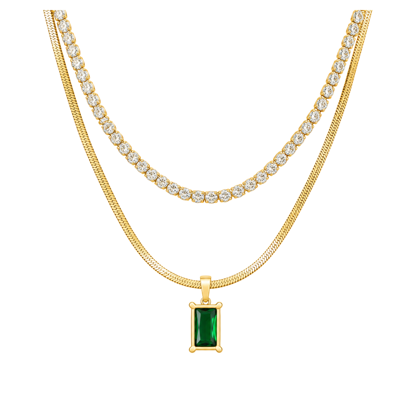 Emerald Luxe Layered Necklace