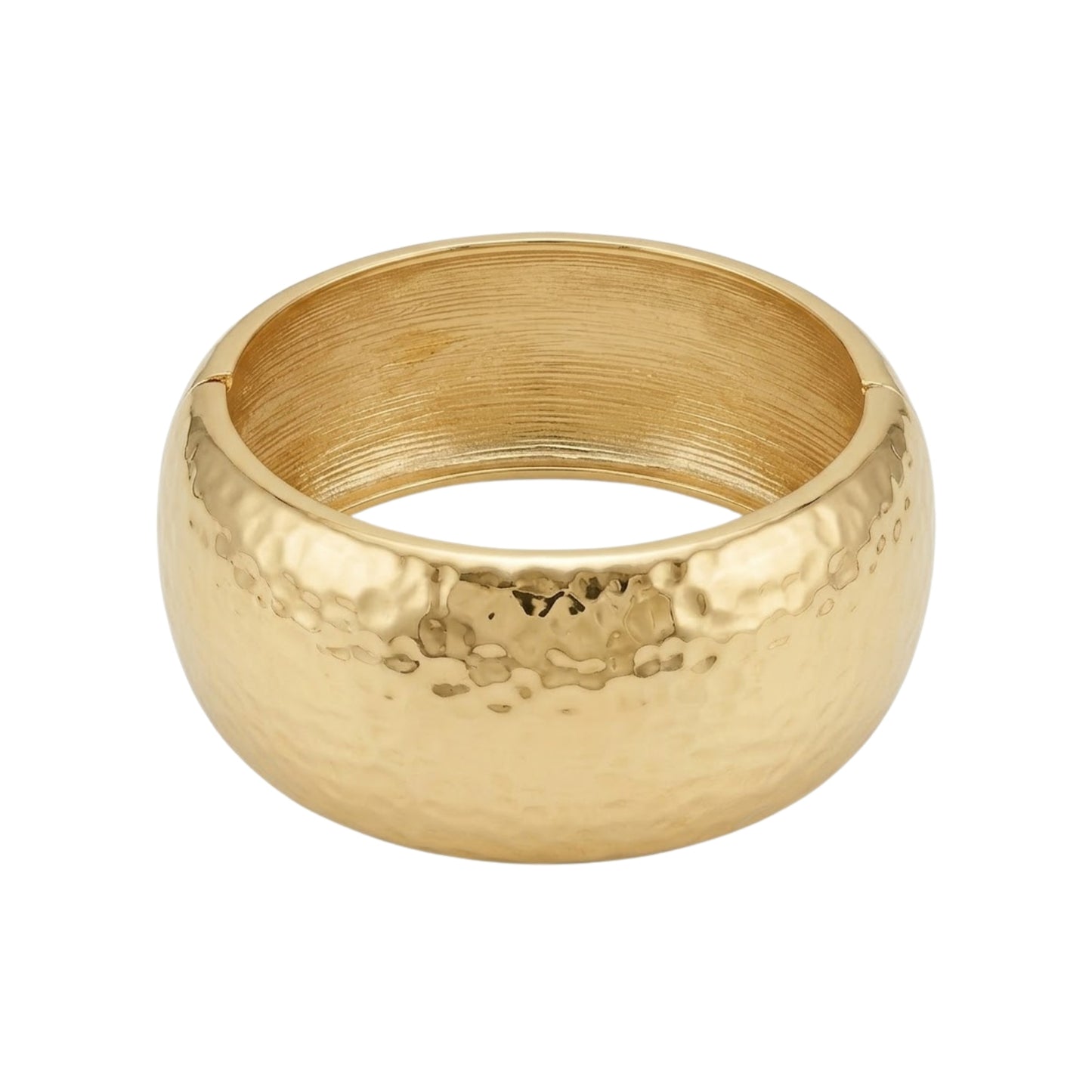 Luxe Hammered Gold Statement Cuff Bangle