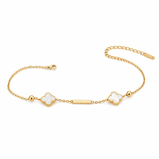 Ivory Clover Gold Bracelet