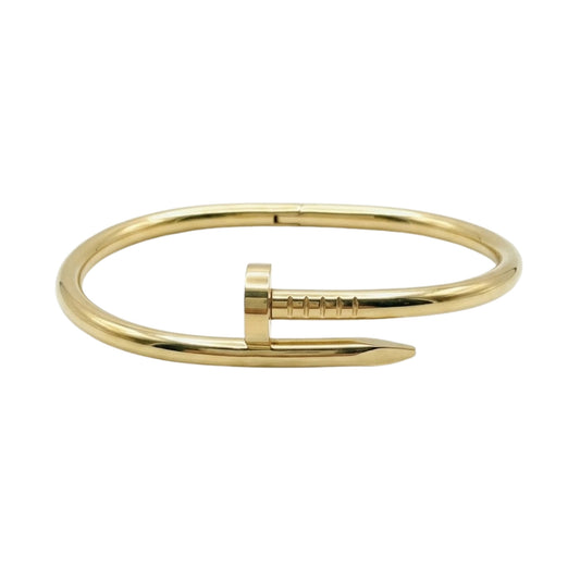 Iconic Nail Gold-Tone Statement Bangle