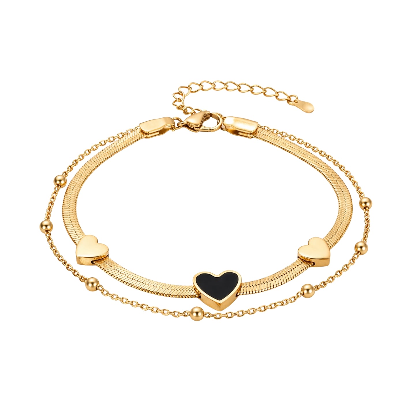Dual Heart Gold Bracelet