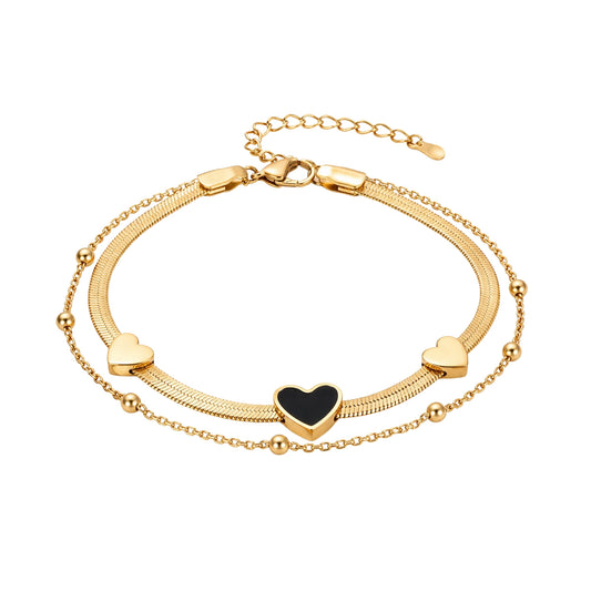 Dual Heart Gold Bracelet