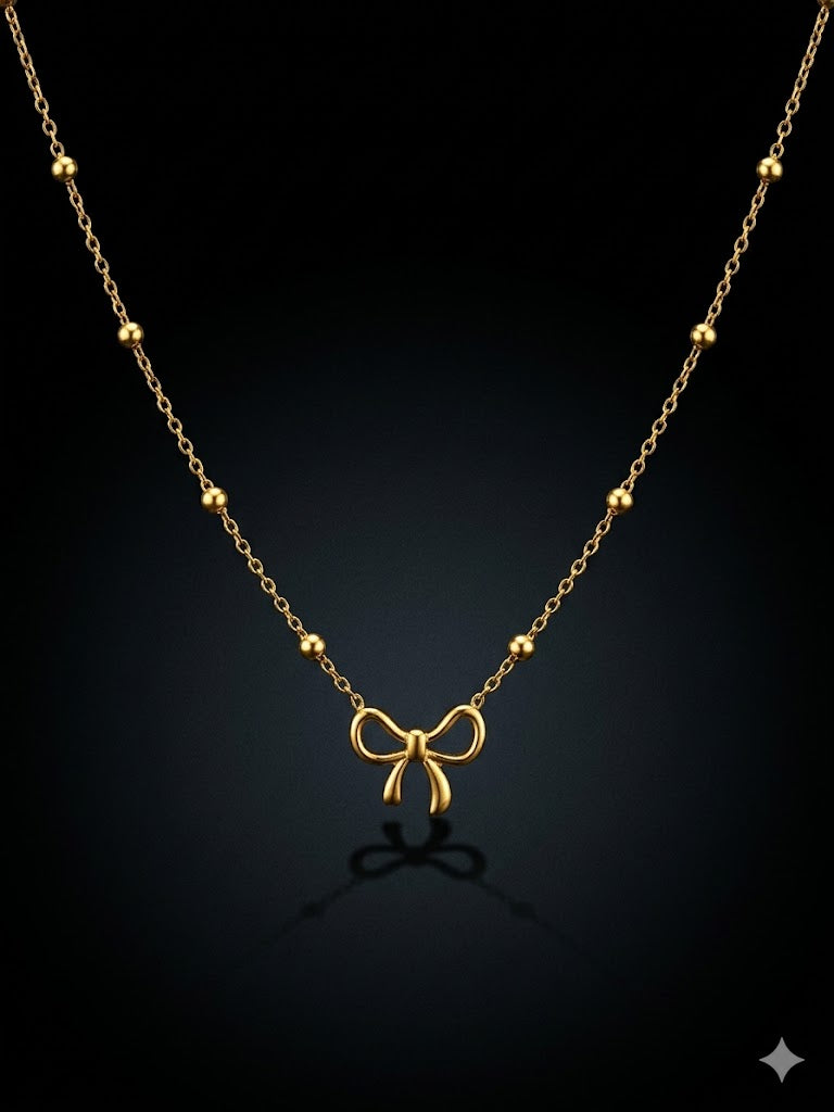 Golden Bow Whisper Necklace