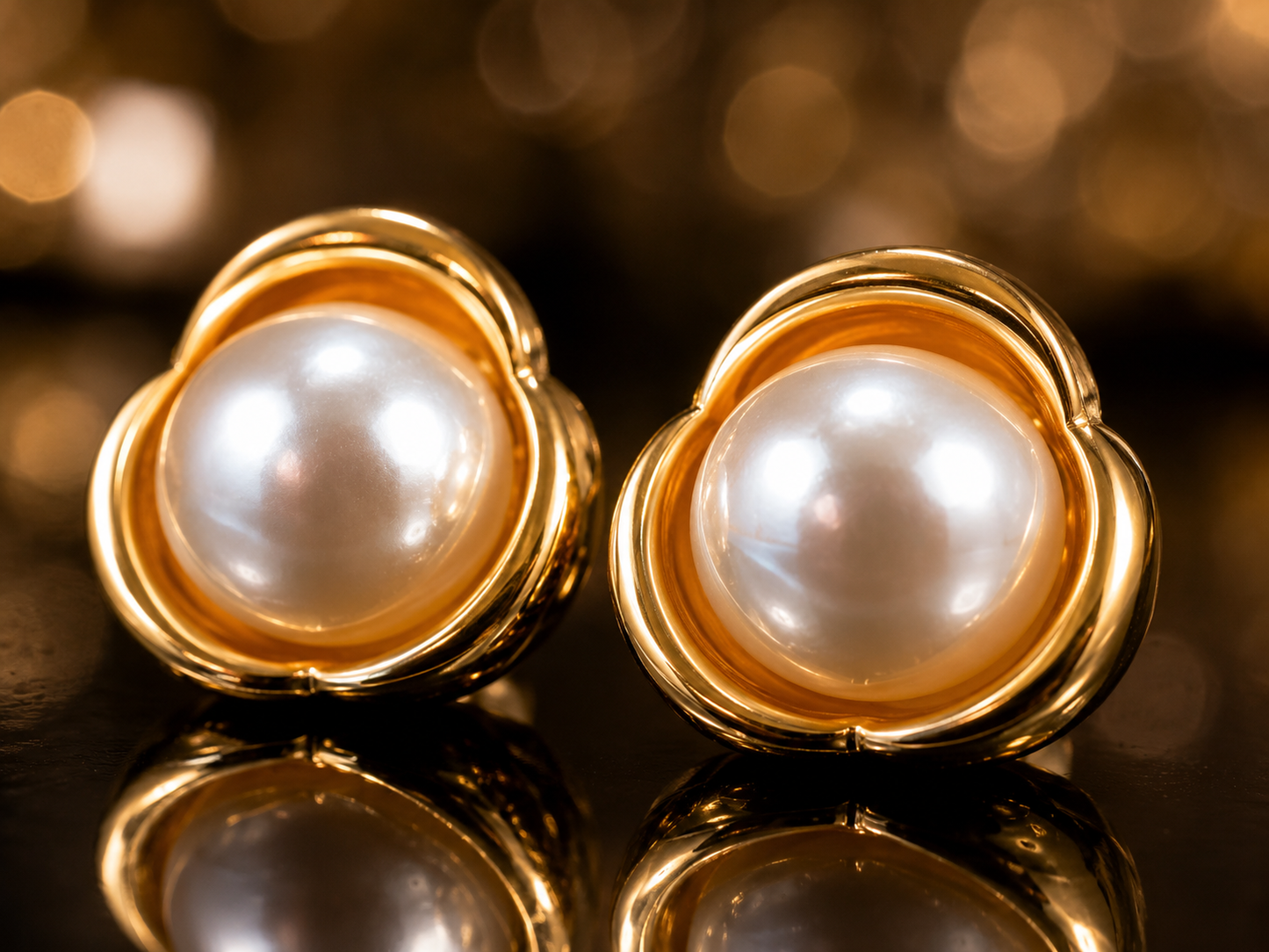Pearl Blossom Stud Earrings