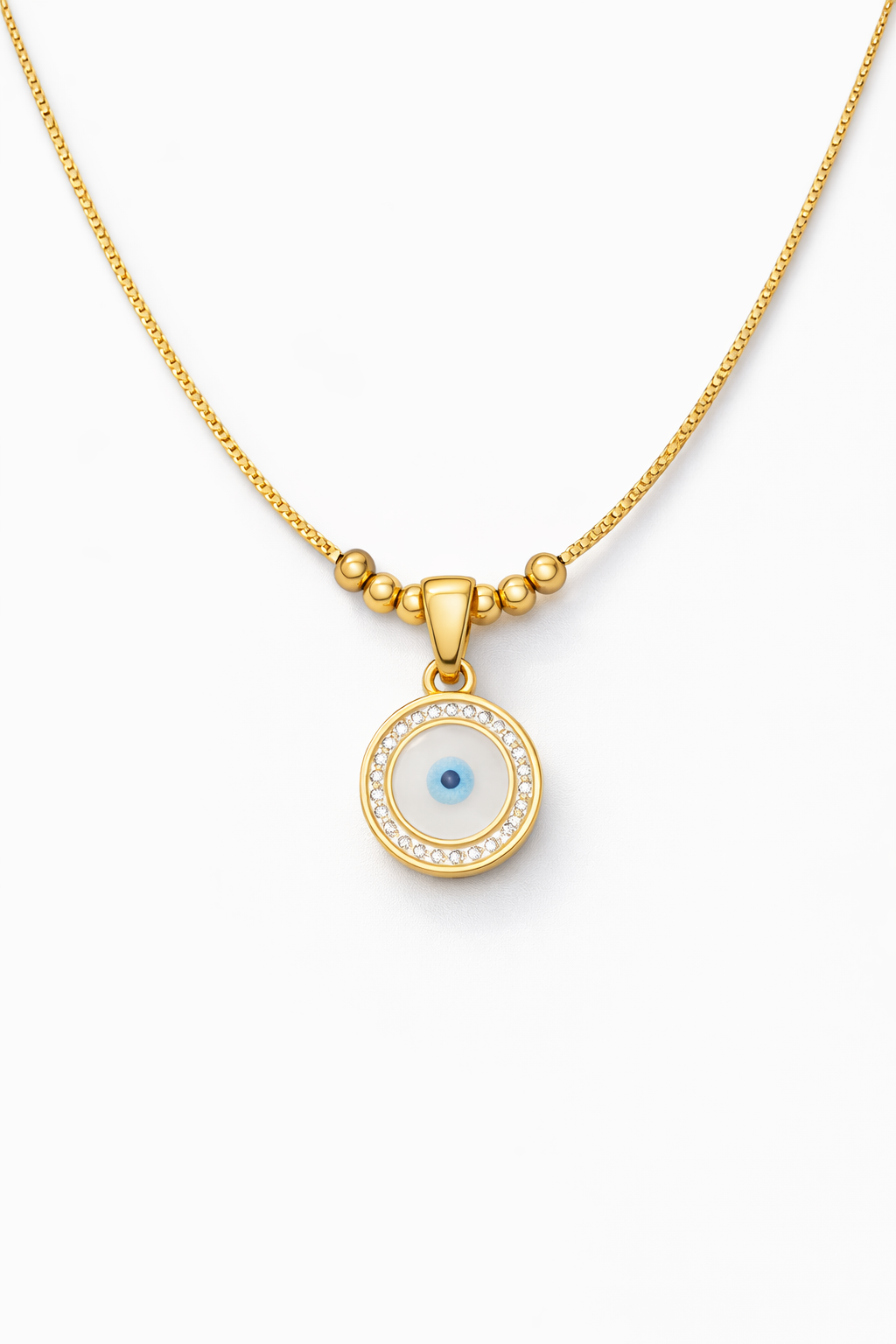 Evil Eye Aura Gold Necklace