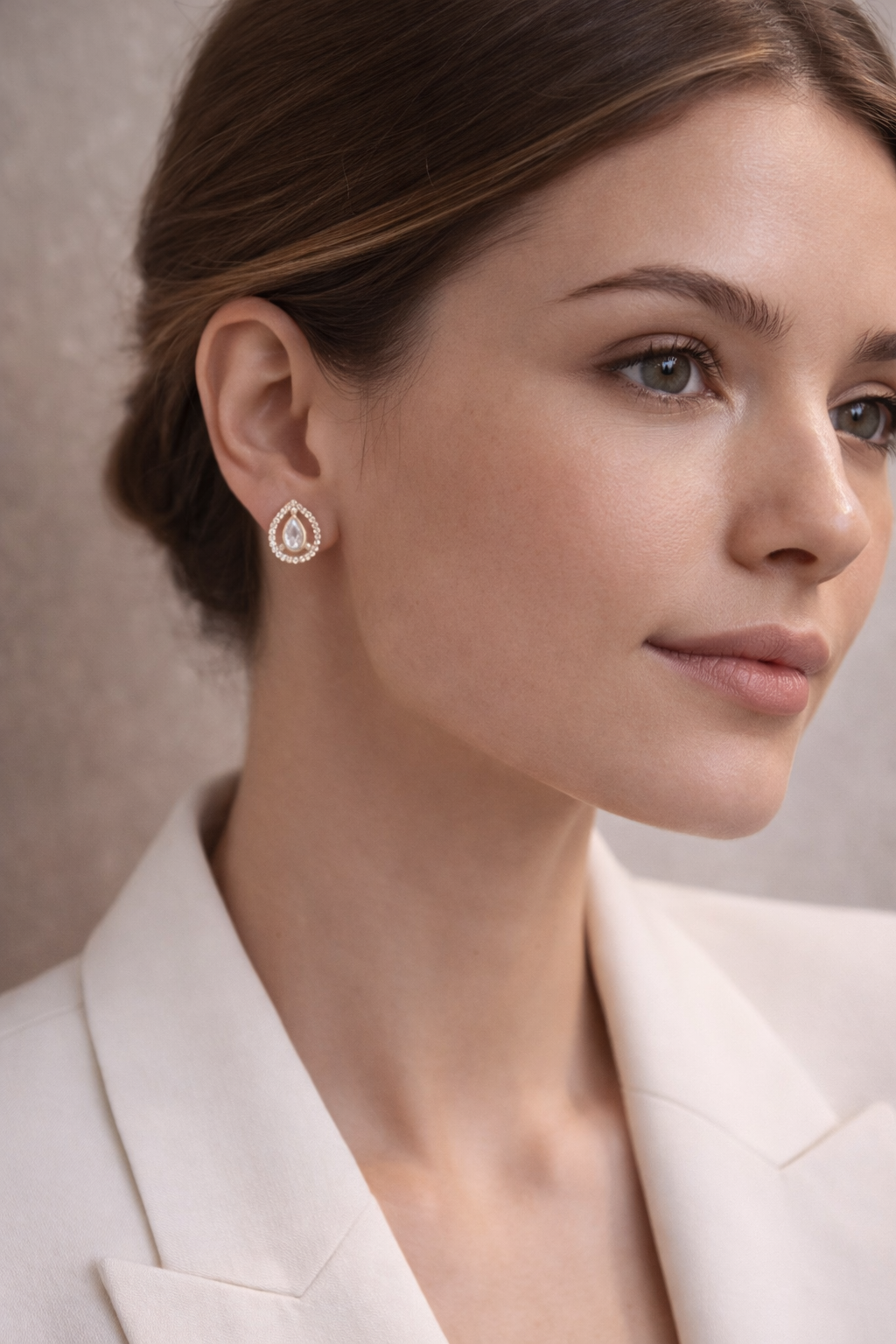 Teardrop Crystal Stud Earrings