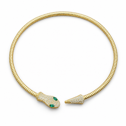 Serpentine Emerald Crystal Collar Necklace