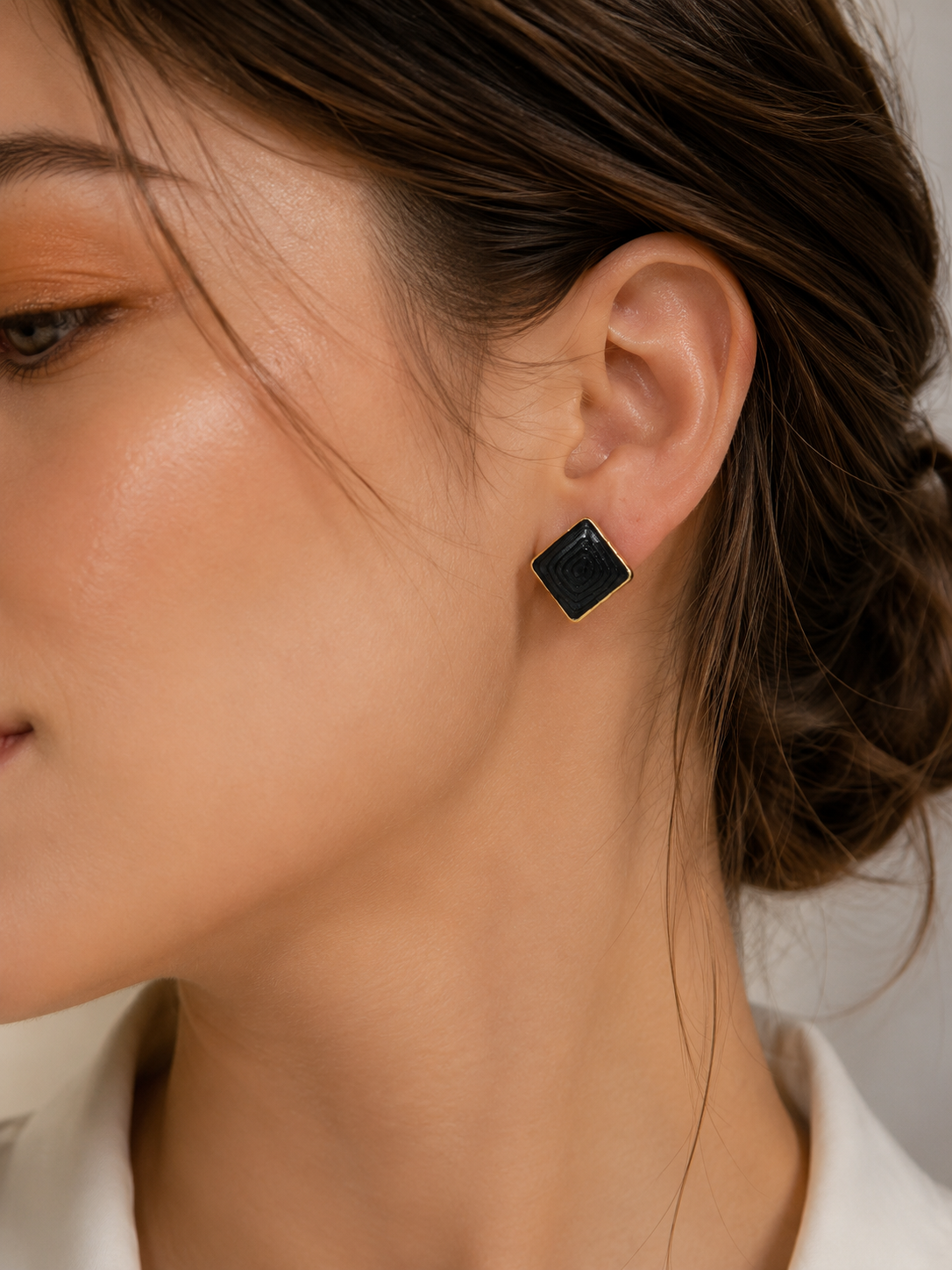 Midnight Geometric Statement Stud Earrings