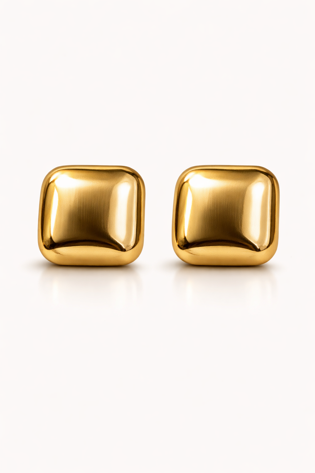 Luxe Gold Cushion Stud Earrings