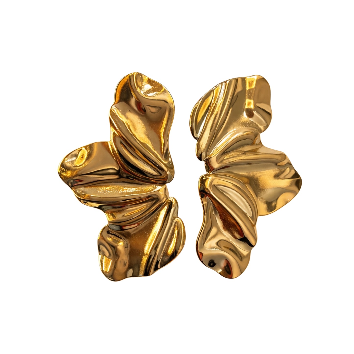 Abstract Gold Sculpted Studs