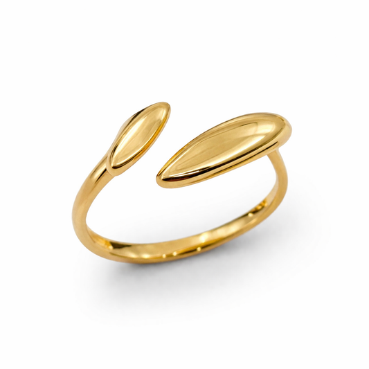 Minimal Sculpted Open Gold Ring