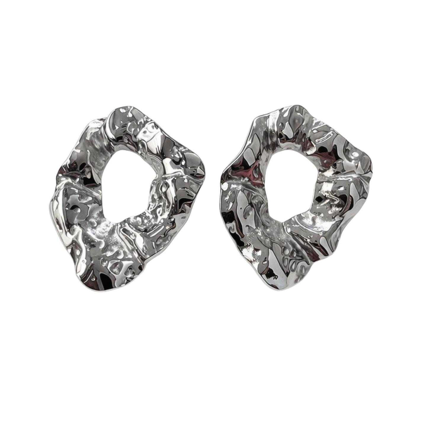 Abstract Silver Statement Studs