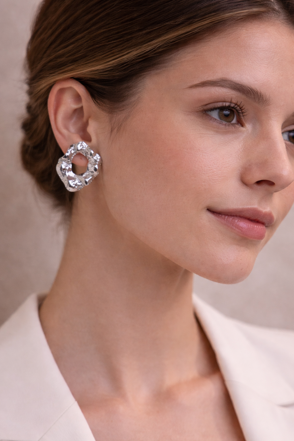 Abstract Silver Statement Studs