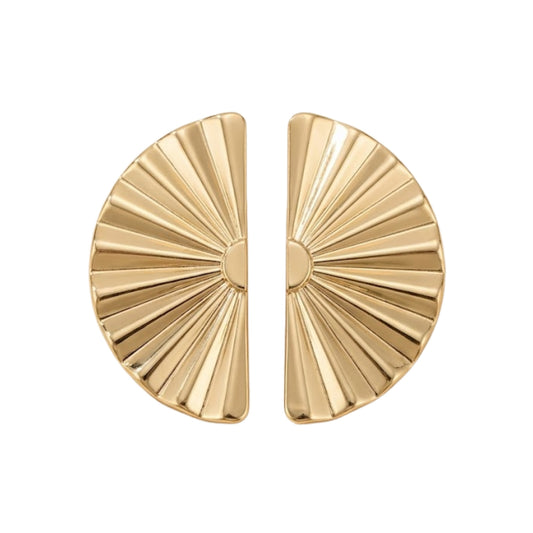 Aurora Gold Fan Stud Earrings