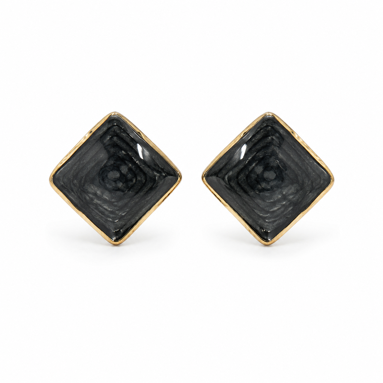 Midnight Geometric Statement Stud Earrings