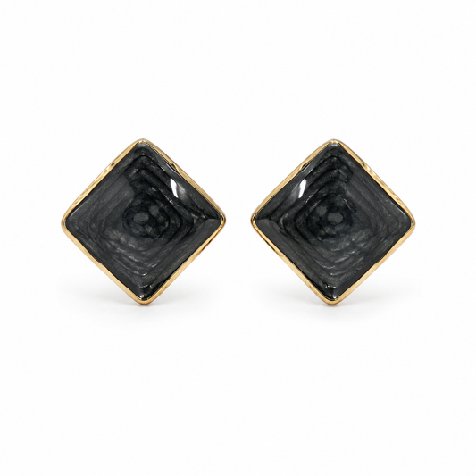 Midnight Geometric Statement Stud Earrings