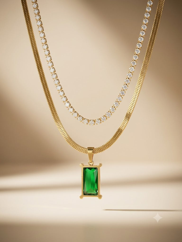Emerald Luxe Layered Necklace