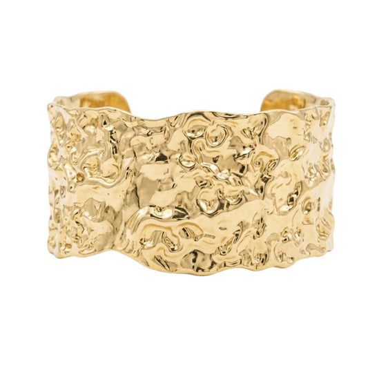 Molten Texture Gold-Tone Statement Cuff