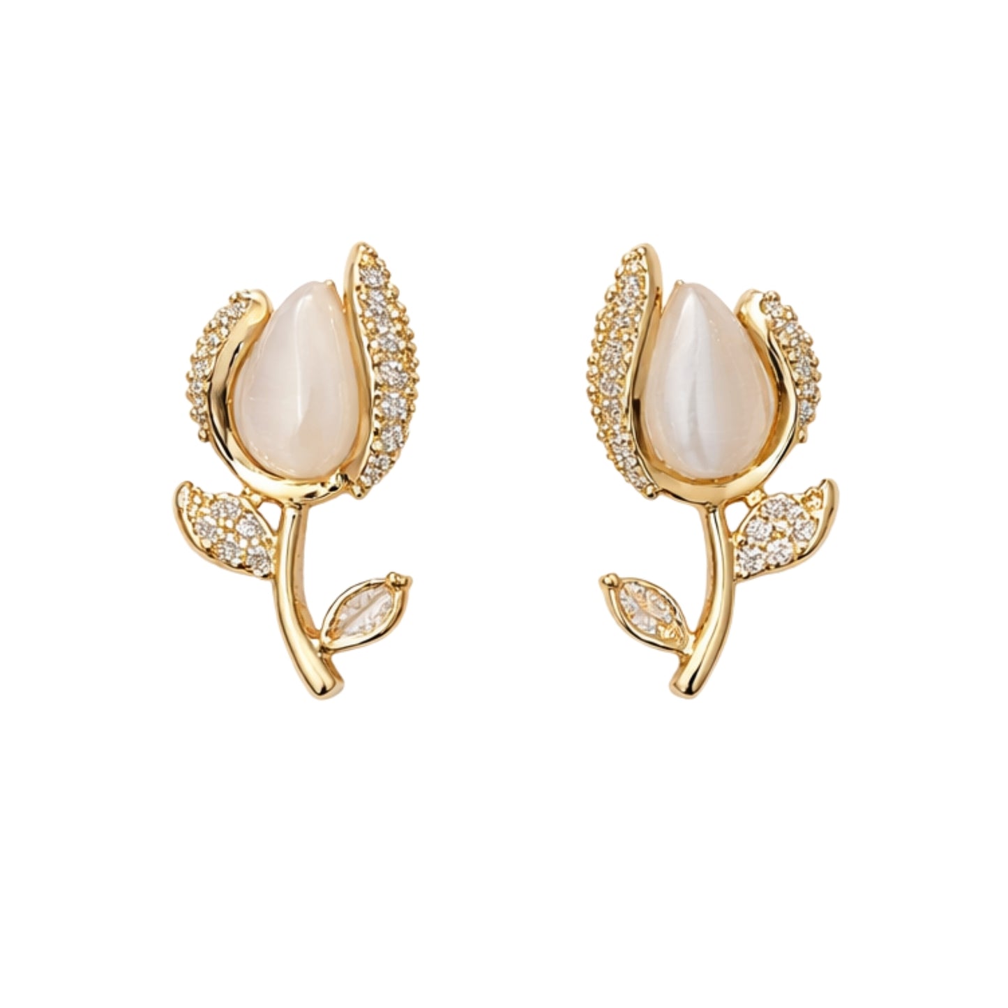 Bloom Crystal Petal Stud Earrings