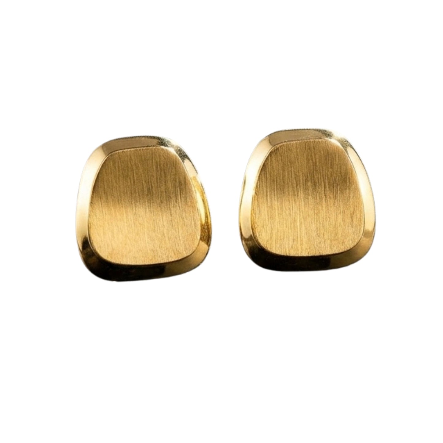 Brushed Gold Statement Studs