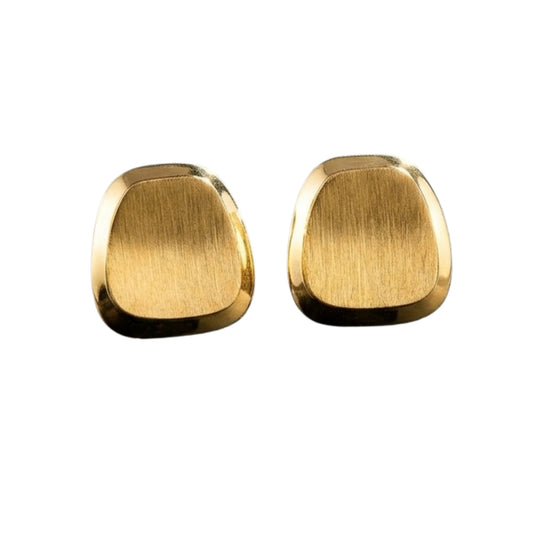 Brushed Gold Statement Studs