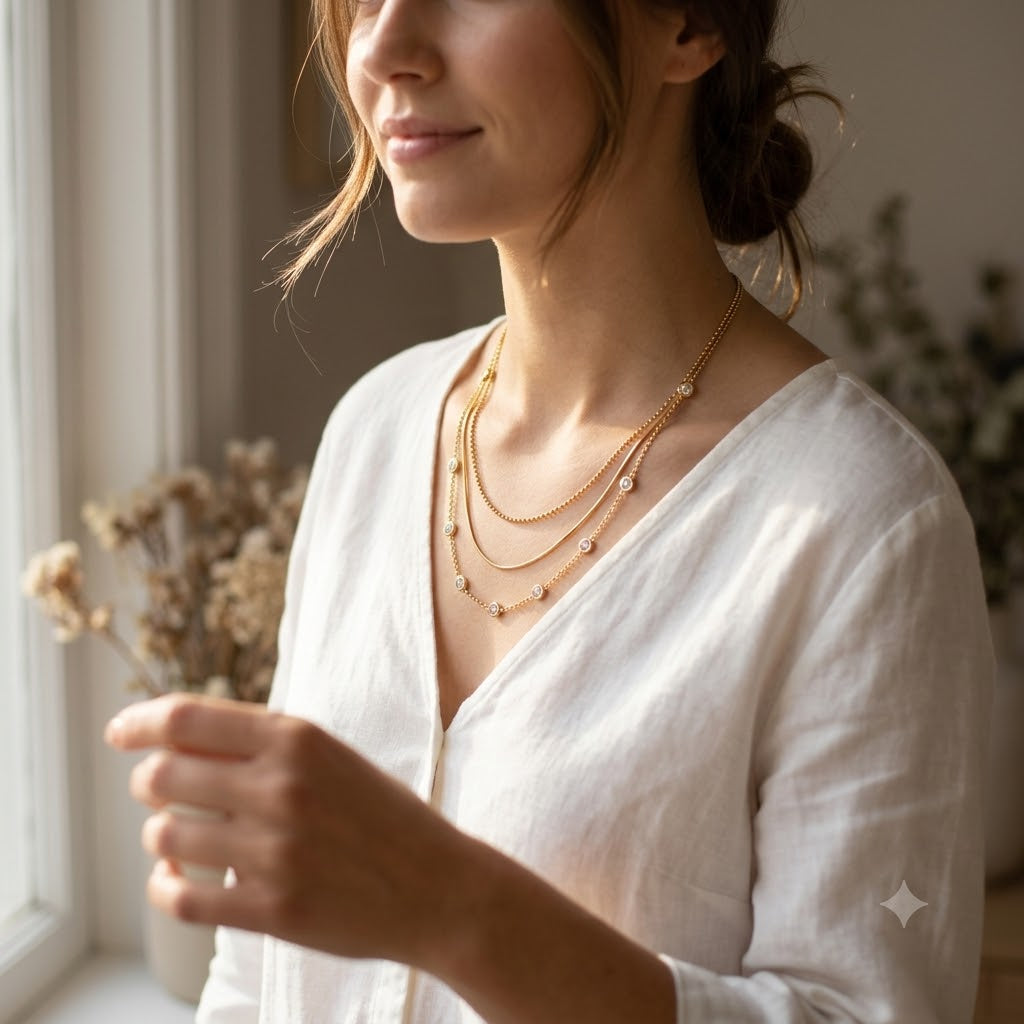 Celestial Layered Crystal Necklace