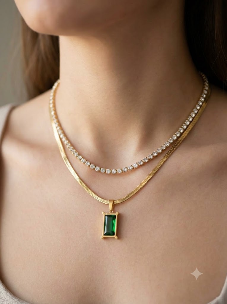 Emerald Luxe Layered Necklace