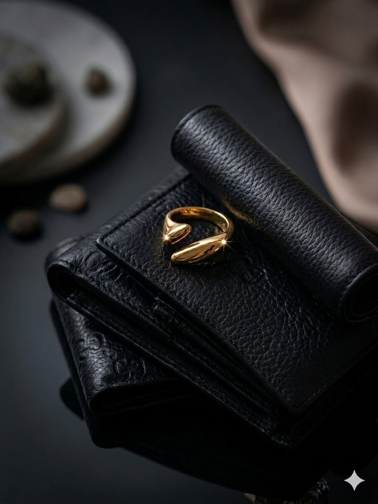 Minimal Sculpted Open Gold Ring
